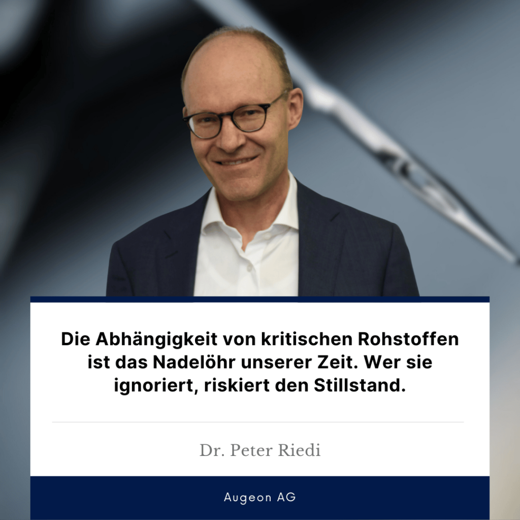 Rohstoff als Nadelöhr - Dr. Peter Riedi